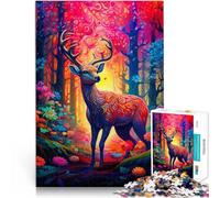Puzzle 1000 pièces pour Adultes Cerf Nature Animal Jouets éducatifs d'apprentissage Chaque pièce est Unique - Jeu Familial Stimulant et Amusant 75x50cm