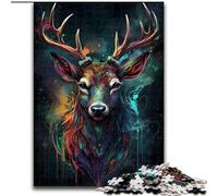 Puzzle 1000 pièces pour Adultes Cerf Surnaturalisme Puzzle en Carton, Casse-tête Stimulant pour Adolescents, soirée de Jeux en Famille Amusante 1000 pièces(26x38cm)