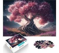 Puzzle 1000 pièces pour Adultes Cerisier en Fleurs Défi Difficile pour soulager Le Stress avec Affiche et Feuille de Questions correspondantes 38x26cm