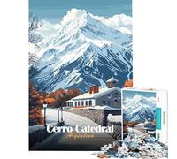 Puzzle 1000 pièces pour Adultes Cerro Catedral Argentina Puzzle Anti-Stress découpe de précision idéal comme Cadeau pour Toute la Famille (Taille 38x52cm)