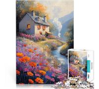 Puzzle 1000 pièces pour Adultes Chalet au Bord du ruisseau Entraînez Votre Cerveau et Vos Mains Bon Cadeau 50x70cm
