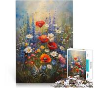 Puzzle 1000 pièces pour Adultes Champ de Fleurs Sauvages Jouets Jeux éducatifs Soulagement du Stress décoration Murale 75x50cm