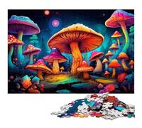 Puzzle 1000 pièces pour Adultes Champignons psychédéliques colorés défi éducatif Anti-Stress défi Difficile 1000 pièces (38 x 26 cm)