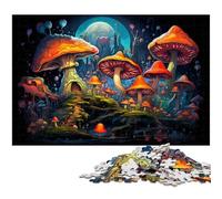 Puzzle 1000 pièces pour Adultes Champignons psychédéliques colorés Jeu éducatif défi Jouet Illustration Cadeau 1000 pièces (75 x 50 cm)