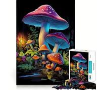 Puzzle 1000 pièces pour Adultes, Champignons psychédéliques, décoration soignée, Jeu de Construction, Jeu de Paix, Cadeau d'anniversaire (38x26cm)