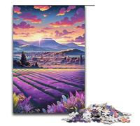 Puzzle 1000 pièces pour Adultes : Champs de Lavande en Provence France Puzzle Familial Amusant avec Affiche et fiche de questionsréponses Assorties (1000 pièces 38 x 26 cm)