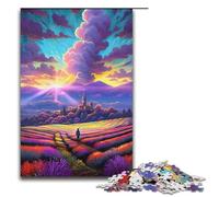Puzzle 1000 pièces pour Adultes Champs de Lavande en Provence France Puzzle Jeu Pratique 1000 pièces (38 x 26 cm)