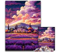 Puzzle 1000 pièces pour Adultes Champs de Lavande en Provence France Puzzles éducatifs Casse-tête Artistique Décoration pour la Maison et Le Bureau + Âge 1000 pièces (75 x 50 cm)