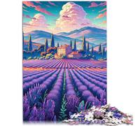 Puzzle 1000 pièces pour Adultes Champs de Lavande Provence France Puzzle éducatif Superbes Cadeaux pour Noël 50 x 75 cm