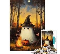 Puzzle 1000 pièces pour Adultes Chapeau de sorcière et feu follet Jeu éducatif défi et Casse-tête Cadeau d'anniversaire (Dimensions 38x52cm)