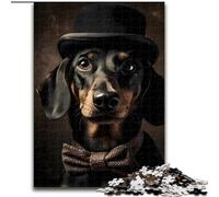 Puzzle 1000 pièces pour Adultes Chapeau Teckel en Bois, Jeu Familial interactif, Convient aux 14 Ans et Plus 50x75cm Un pour Noël ou Un Anniversaire