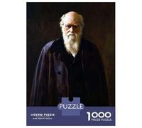 Puzzle 1000 Pièces pour Adultes Charles Darwin Painting Puzzle pour Adultes Jeu Manuel Décoration Murale pour Les Joueurs 38x26cm/1000pcs