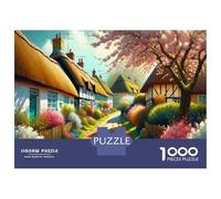 Puzzle 1000 Pièces pour Adultes Charming Village with Thatched Roofs Puzzles pour Adolescents Découpe De Précision pour Anniversaire, Noël Jouet Jeu Intellectuel 38x26cm/1000pcs