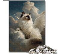 Puzzle 1000 pièces pour Adultes Chat avec Ailes, Jouet éducatif idéal comme Cadeau pour Toute la Famille à partir de 14 Ans (Taille 50x75cm)
