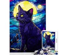 Puzzle 1000 pièces pour Adultes Chat Bleu Russe Abstrait Décoration intérieure Jeu de réflexion Chaque pièce est Unique Dimensions 50x75cm