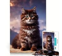Puzzle 1000 pièces pour Adultes Chat Clean Fit Décor Jouet d'exercice cérébral Moments de détente et de Plaisir pour Un Anniversaire (38x52cm)
