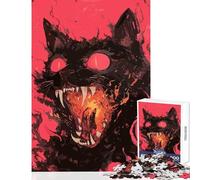 Puzzle 1000 pièces pour Adultes « Chat en feu » Jeu Anti-Stress pour Un Anniversaire Jeu Impossible Renforce l'amour Entre Couples Dimensions 38x52cm