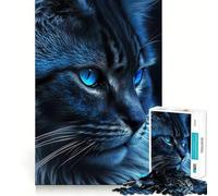 Puzzle 1000 pièces pour Adultes,Chat en Gros Plan,Articulation Fine,Jeu de réflexion Amusant, pour se détendre et Passer Un Bon Moment,Cadeau de Noël ou de Loisirs (50x75cm)