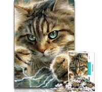 Puzzle 1000 pièces pour Adultes Chat Fantastique, Jouets éducatifs et éducatifs pour la Famille, renforce l'amour Entre Les Couples 38x26cm