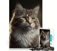 Puzzle 1000 pièces pour Adultes,Chat,IA générative,Articulation Fine,Jeu de réflexion Amusant, pour se détendre et Passer Un Bon Moment,Cadeau de Noël (38x52cm)