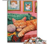 Puzzle 1000 pièces pour Adultes - Chat Jouant avec Une pelote de Laine, Analyse et logique avec des pièces entièrement emboîtables de Formes aléatoires - À partir de 14 Ans (Taille 50x75cm)