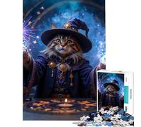 Puzzle 1000 pièces pour Adultes Chat Magicien Jeu de Magie addictif pour développer la Patience Casse-tête Amusant pour Toute la Famille pour Femmes et Hommes (Dimensions 38x52m)