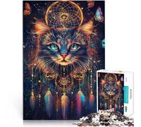 Puzzle 1000 pièces pour Adultes Chat Magique Fantastique Fait de Bois pour Les 14 Ans et Plus Beau Jeu de conceptionBeau Jeu de Conception Une œuvre d'art。Taille：50x75cm/19.68x29.52pouce