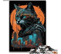 Puzzle 1000 pièces pour Adultes, Chat Mignon en Bois, idéal pour s'amuser en Famille, se détendre et Offrir des Cadeaux de Noël. 50x75cm, idéal pour Les Adolescents