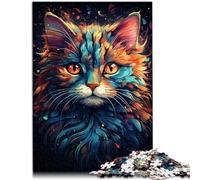 Puzzle 1000 pièces pour Adultes Chat mystère Puzzles intéressants pour la réduction du Stress Décoration Parfaite 10,27 po x 14,96 po pour Les Adolescents de 14 Ans et Plus