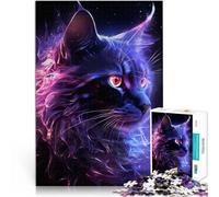 Puzzle 1000 pièces pour Adultes Chat Mystique Fait de Papier,pour Les 14 Ans et Plus décoration Murale Jeux Jouets Cadeaux。Taille:26x38cm/10.24x14.96pouce