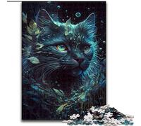 Puzzle 1000 pièces pour Adultes Chat Persan Adorable en Bois, pour Noël et Le Nouvel an, Cadeau de Vacances 50x75cm Activité de Jeu familiale captivante