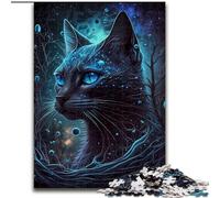 Puzzle 1000 pièces pour Adultes Chat Siamois en Bois, Cadeau pour Hommes et Femmes, Quotidien et Occasions spéciales 50x75cm Activité de Jeu familiale captivante