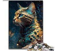 Puzzle 1000 pièces pour Adultes Chat Siamois en Bois, pour Les Parents, Les Amoureux, Les Amis - 14 Ans et Plus 50x75cm pour Un Jeu interactif en Famille