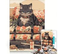 Puzzle 1000 pièces pour Adultes Chat Voyageur Japonais, Jeu Impossible, Analyse et logique, renforce Les Liens Amoureux 38x52cm