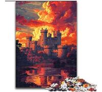 Puzzle 1000 pièces pour Adultes Château de Warwick coloré en Bois, idéal pour s'amuser en Famille, se détendre et Offrir des Cadeaux de Noël 50x75cm pour Les Adolescents, Cadeau de Noël idéal
