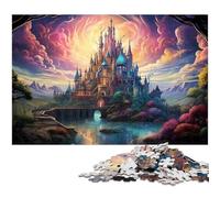Puzzle 1000 pièces pour Adultes château Fantastique coloré Puzzle en Bois Jouet éducatif 1000 pièces (75 x 50 cm)