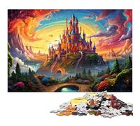 Puzzle 1000 pièces pour Adultes château Fantastique et coloré Jeux éducatifs Cadeaux de Noël et d'anniversaire pour Adolescents de 14 Ans et Plus 1000 pièces (38 x 26 cm)