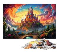 Puzzle 1000 pièces pour Adultes château Fantastique et coloré Puzzle en Bois pour Adultes et Enfants Excellent Cadeau 1000 pièces (75 x 50 cm)
