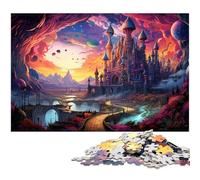 Puzzle 1000 pièces pour Adultes château Fantastique et coloré Puzzle Familial Amusant activités à la Maison Cadeau d'anniversaire Cadeaux de Voyage 1000 pièces (75 x 50 cm)