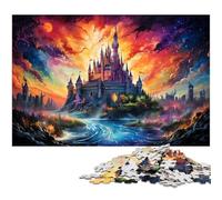 Puzzle 1000 pièces pour Adultes château psychédélique coloré Jeu éducatif défi Jouet Illustration Cadeau 1000 pièces (75 x 50 cm)