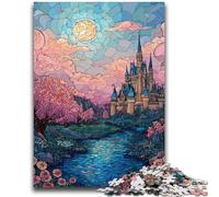 Puzzle 1000 pièces pour Adultes Château vitrail 1000 pièces pour Adolescents, Jeux éducatifs, décoration d'intérieur, Cadeau d'anniversaire, Cadeaux, Art Mural (38x26cm)