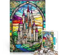 Puzzle 1000 pièces pour Adultes Châteaux de vitraux Entraînez Votre Cerveau et Vos Mains est idéal comme Cadeau pour Toute la Famille 38x26cm