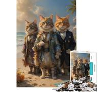 Puzzle 1000 pièces pour Adultes Chats aristocrates royaux Jeu éducatif Course de Vitesse Manuelle Cadeau pour Femmes et Hommes (Dimensions 50x75cm)