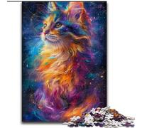 Puzzle 1000 pièces pour Adultes, Chats colorés, en Bois, idéal pour s'amuser en Famille, se détendre et Faire des Cadeaux de Noël. 50x75cm, idéal pour Les Adolescents