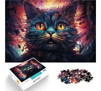 Puzzle 1000 pièces pour Adultes Chats étranges Ville Fantastique Puzzle Impossible 26x38cm améliore l'amour Entre Les Couples Convient aux Adolescents de 14 Ans et Plus.