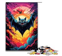 Puzzle 1000 pièces pour Adultes Chauve Souris par Splatters Beaucoup de Nuages épais et colorés sur Le côté Puzzle Familial Amusant avec Affiche Assortie et Feuille de Questions réponses 75 x 50 cm