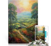 Puzzle 1000 pièces pour Adultes Chemin de Campagne au Coucher du Soleil Défi Difficile est idéal comme Cadeau pour Toute la Famille 75x50cm