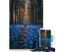 Puzzle 1000 pièces pour Adultes Chemin de la forêt de jacinthes Jeu d'articulation Pointue,Jouet de résolution de problèmes,Moment de détente et de Divertissement,décoration de Noël (38x52cm)