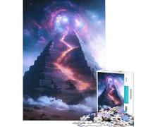 Puzzle 1000 pièces pour Adultes Chemin de la Pyramide Mystique Défi d'Intelligence Cérébrale Jouet Addictif Jeux de Détente Activités Familiales Cadeau Amusant (Taille 38x52cm)