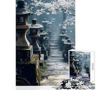 Puzzle 1000 pièces pour Adultes Chemin des lanternes de Pierre Jeu Japonais Impossible Apprentissage Jouet éducatif à Faire soi-même Collection d'artistes Beaux-Arts (50x75cm)